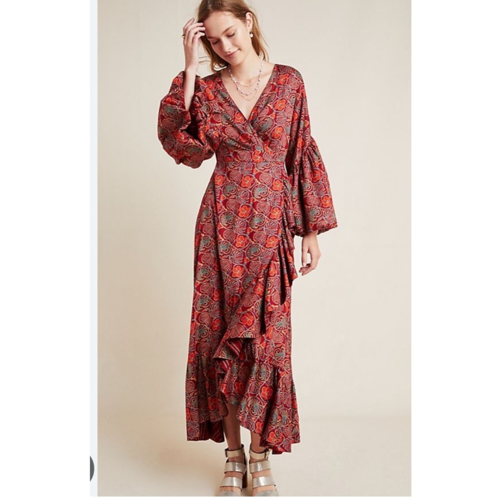 Anthropologie X Sachin + Babi Louisa Ruffled Maxi Dress Size 6